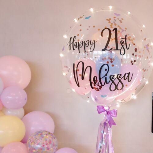 24inch Personalised Transparent Bubble Balloon_MR Party